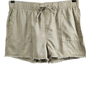 For The Republic New High Waist Frayed Hem Taupe Shorts